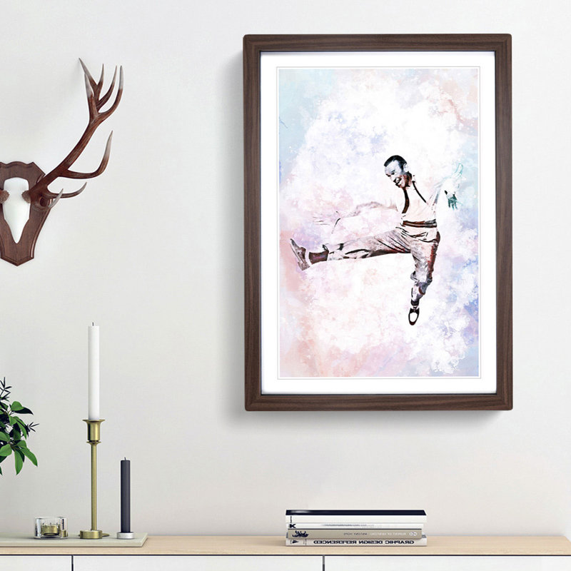 Fred Astaire Dancing in Abstract - Picture Frame Painting Print, Walnut Framed, 48cm H x 36cm W x 2cm D