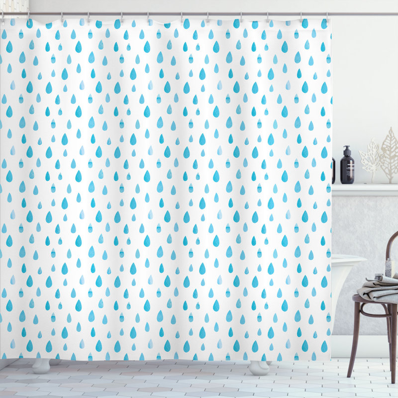 Rideau de douche décoration rain drop, H 69 po x l 75 po