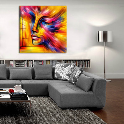  «Face Abstract 1» par Rey Klimt, art mural en verre acrylique