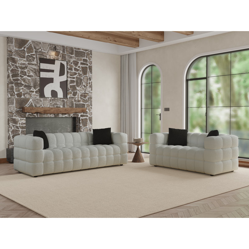 Monica 2 - Piece Living Room Set, Light Gray