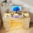 63''W Computer Desk With 3-Color Sensor Light & Power Outlets, Sturdy Table with Monitor Stand & File Drawer-483290562