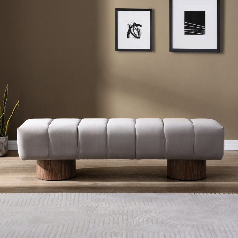 Banc rembourré gris, capacité de 300 lb, sans assemblage, banc polyvalent à conception amusante, assemblage
