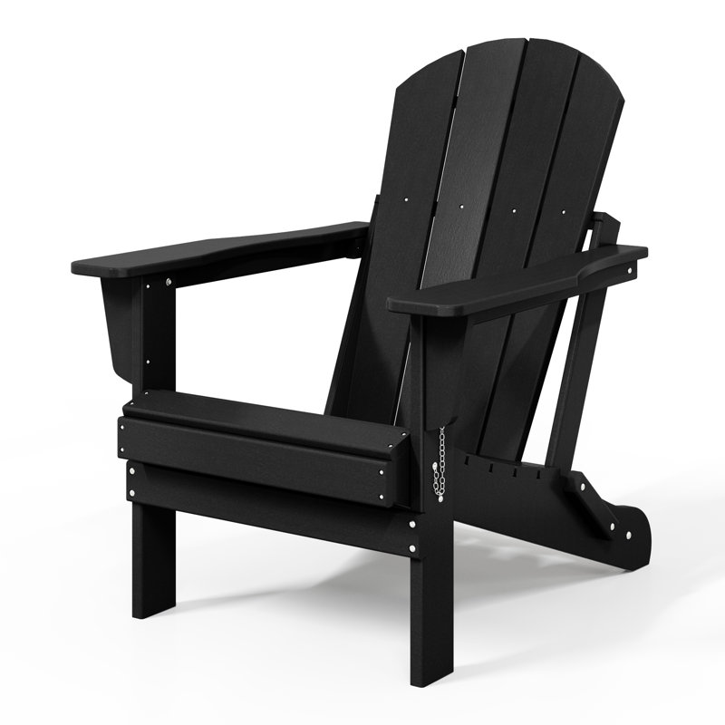 Chaise Adirondack pliante Vinnie, Noir