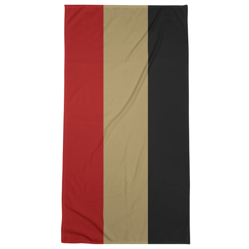 Cotton Blend Beach Towel, Black/Gold