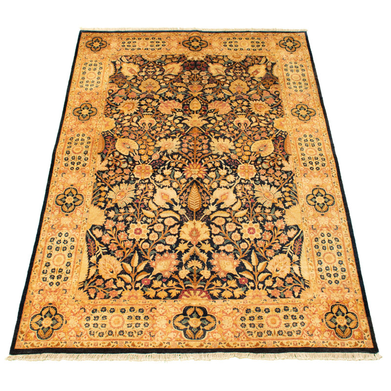 Tapis décoratif en laine noué à la main de conception unique 5 pi 10 po x 8 pi 10 po New Age Pakd