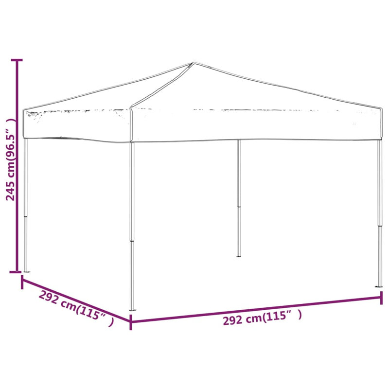 Dakota Fields Folding Party Tent Black, 245 x 292 x 292 cm, Black, Taupe