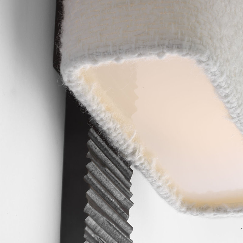 Anne-Marie Barton Fumar 23" Tail Sconce with Bouclé Shade, Ridged Carbon
