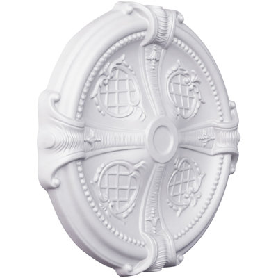 Endurathane Amirah Ceiling Medallion, 19 5/8"OD x 1 7/8"P, Factory Primed