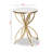 Gateau Marble Top End Table, leaf-shaped, Gold Finished, 21.97, H X 15.31" W X 15.31" D
