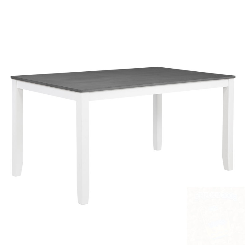 Ensemble de table de salle à manger 6 pièces Caden, Blanc, Gris / Blanc, Gris