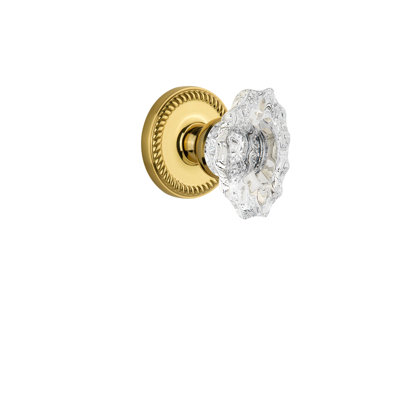 Grandeur Newport Rosette Double Dummy with Biarritz Crystal Door Knob