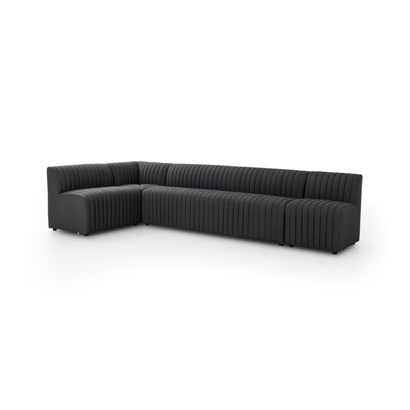 Augustine Modular Sectional, 31.5" H x 100" W x 66.5" D, Black Polyester