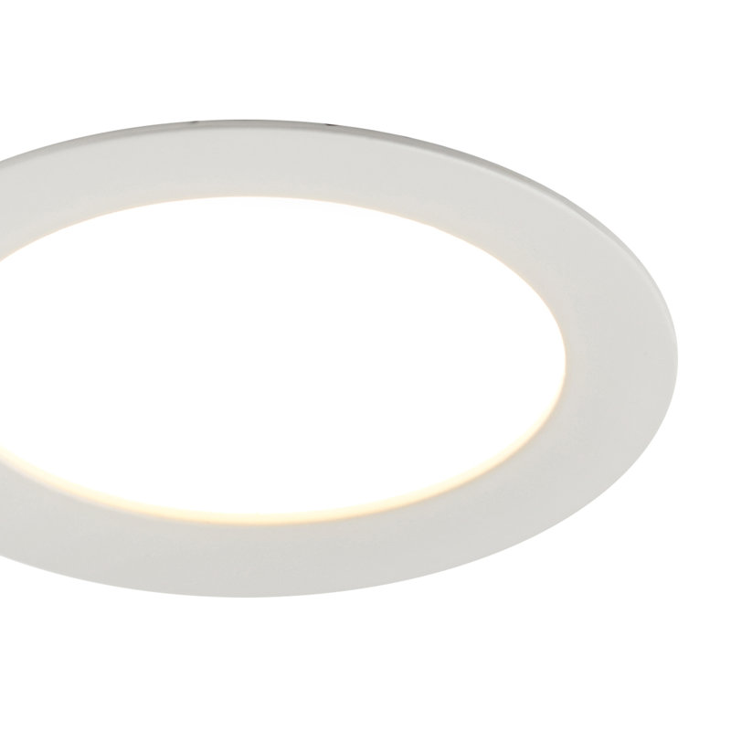 Recessed Round Panel Light, 8W LED, 3000k, White