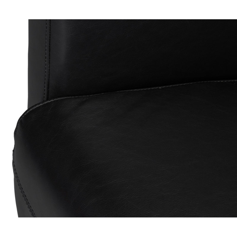 Mandy Armchair, Black Genuine Leather