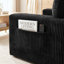 Canapé à compression sans pieds, velours côtelé moelleux avec porte-gobelets intégrés et poche de rangement latérale pour le salon-1541542162