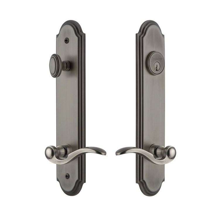 Arc Tall Plate Complete Entry Set with Single Cylinder Deadbolot and Bellagio Lever