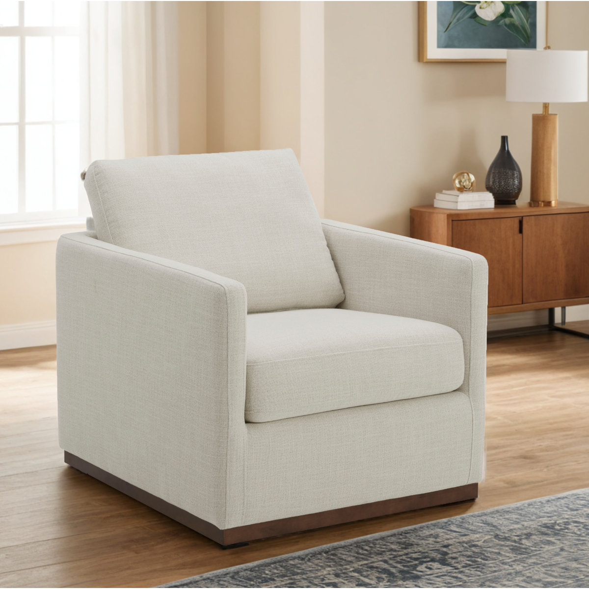 Bobbi Upholstered Swivel Armchair