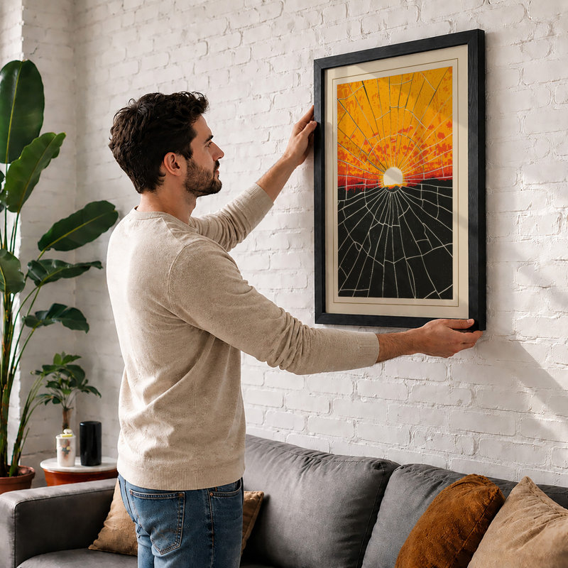 Sun Rising Geometric - Print, Unframed, A4 - 29.7 x 21.0 cm