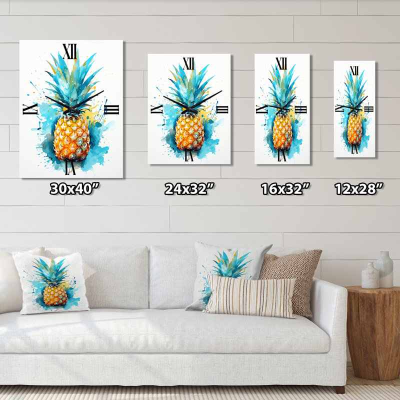Horloge murale Graceton - Ananas surdimensionnée, Moyen