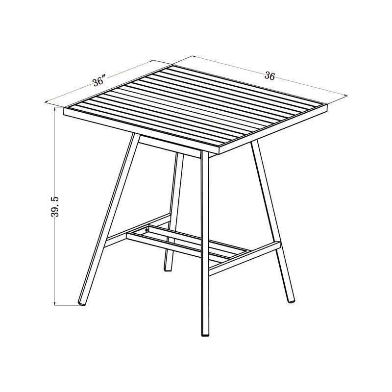 Square Teak Outdoor Bar Table