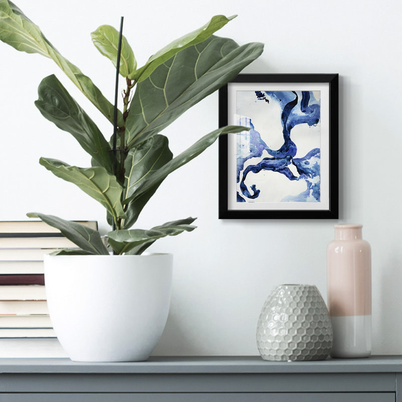 Indigo I -Framed Print, 28.5" H x 20.5" W, Black