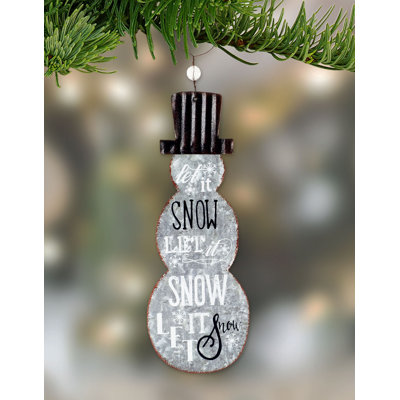 Galvanized Snowman Ornament - 2pcs