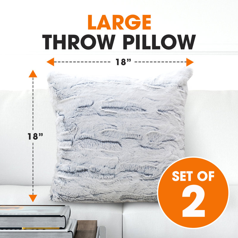 Ombre Faux Fur Throw Pillow
