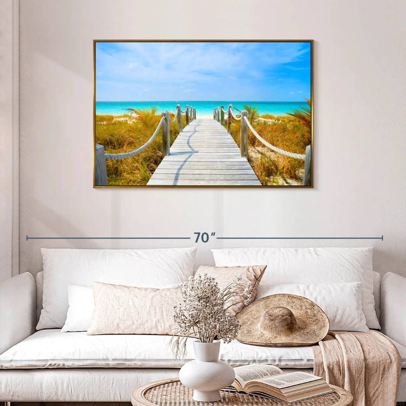 Passerelle Turks and Caicos, Cadre flottant doré, 43 po x 29 po