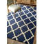 Tapis bleu marine en laine crocheté à la main Zarah-1488976199