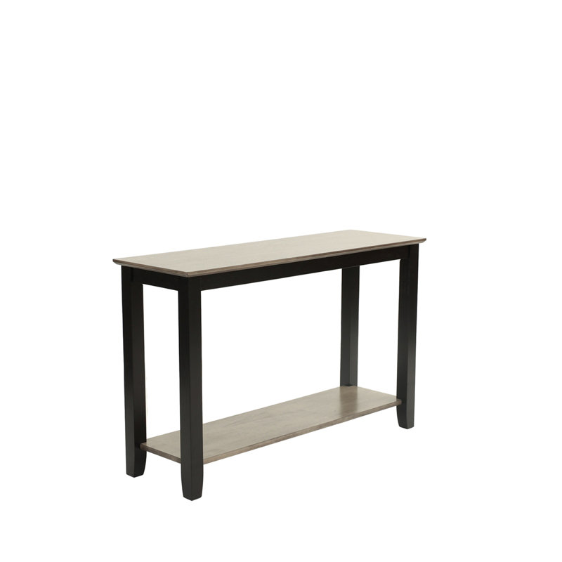 Moderne gris / noir deux tons finition console 1pc table sous la table de rangement de salon canapé en bois d'hévéa noyer