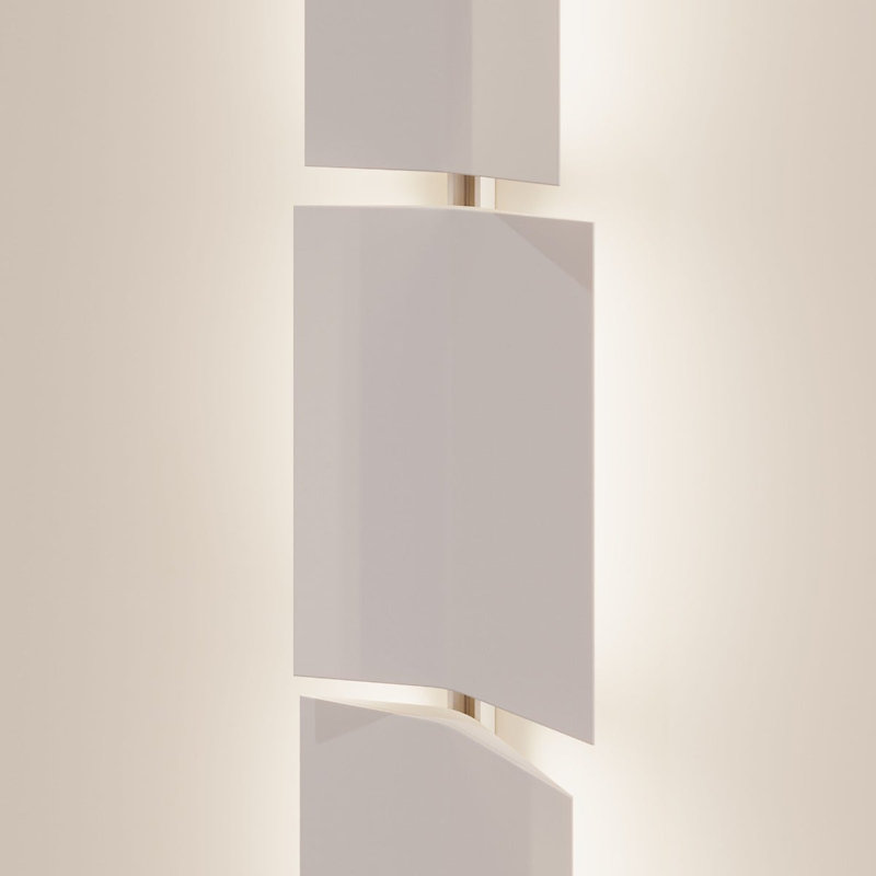 Turo Aluminium LED Flush Mounted Sconce, Satin White