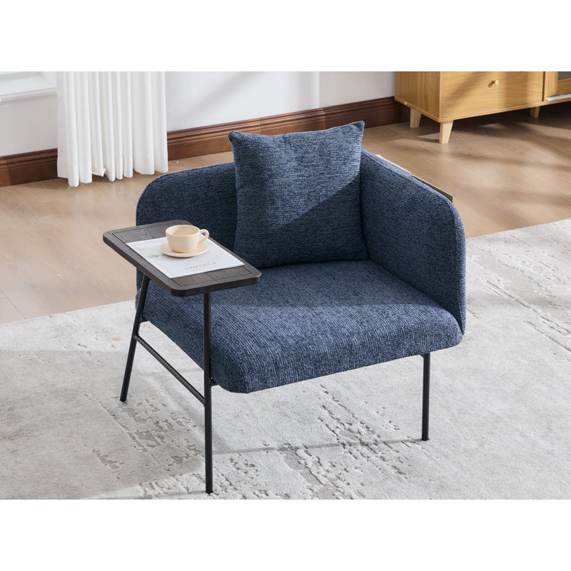 Chaise de loisir rembourrée avec tablette, Marine