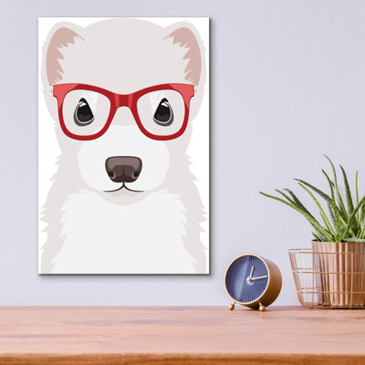 Epic Art 'Ferret Wearing Hipster Glasses 4' by Furbaby Affiliates Acrylic Glass Wall Art