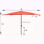 Parasol imperméable d'extérieur 6 x 9 pi avec manivelle et bouton poussoir inclinable sans rabat pour le jardin-572062787
