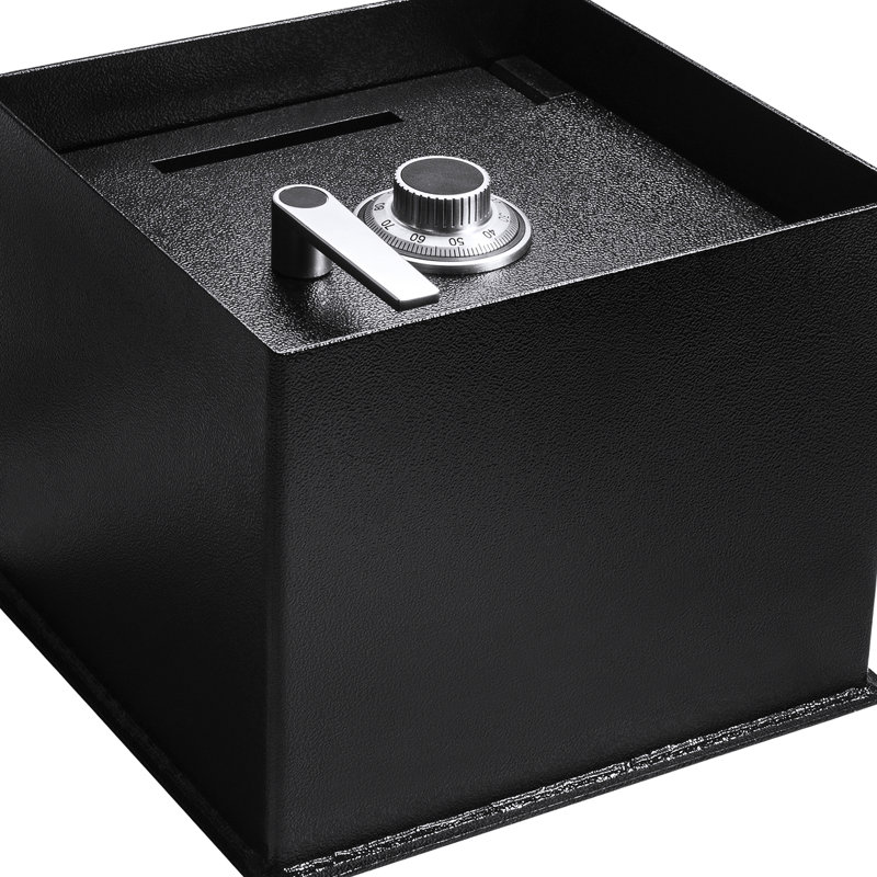 Coffre-fort en acier avec verrou à combinaison et fente pour abattant - 0,89 pi³, 12,64 po de hauteur, 15,75 po de hauteur,