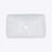 19"X12" White & Black Semi-Recessed Ceramic Bathroom Sink - Countertop Vessel Design
