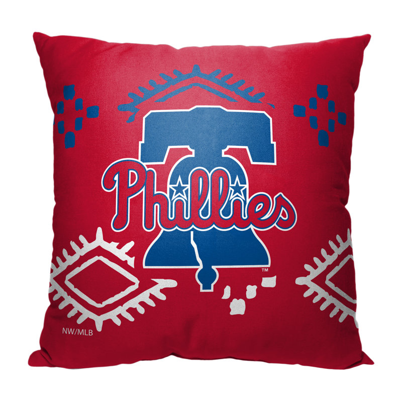 Philadelphia Phillies Red Candy Skull 16" Square Throw Pillow