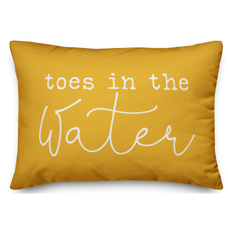 Outdoor Reversible Throw Pillow, Yellow