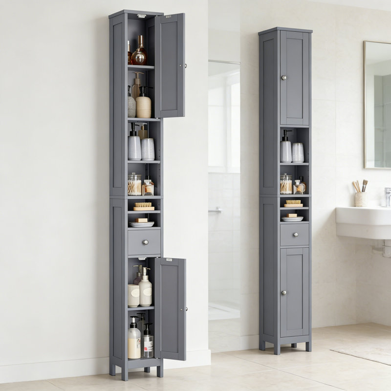 Engineered Wood Freestanding Linen Cabinet