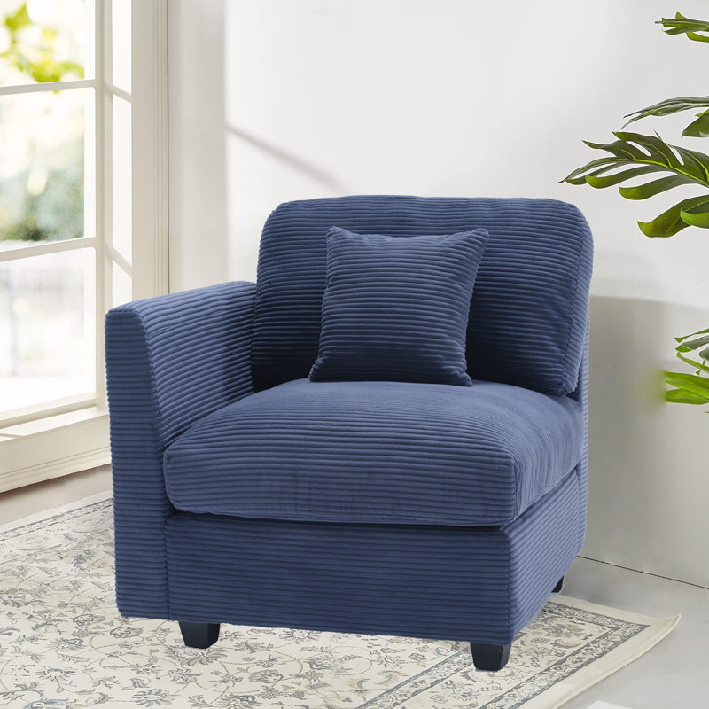 Fauteuil d'appoint modulaire Zayva, Bleu foncé