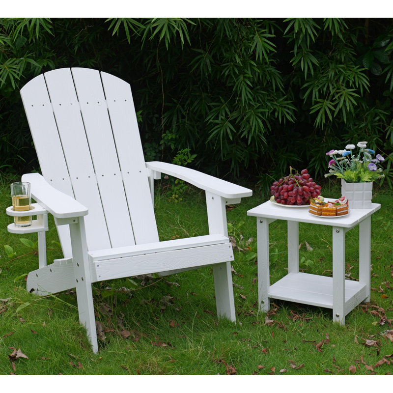 Outdoor Adirondack Chair, Weather-Resistant HIPS Patio Lounge Chair, 1Pcs Fixed Seating For Porch, Garden, Deck, Backyard, Blue