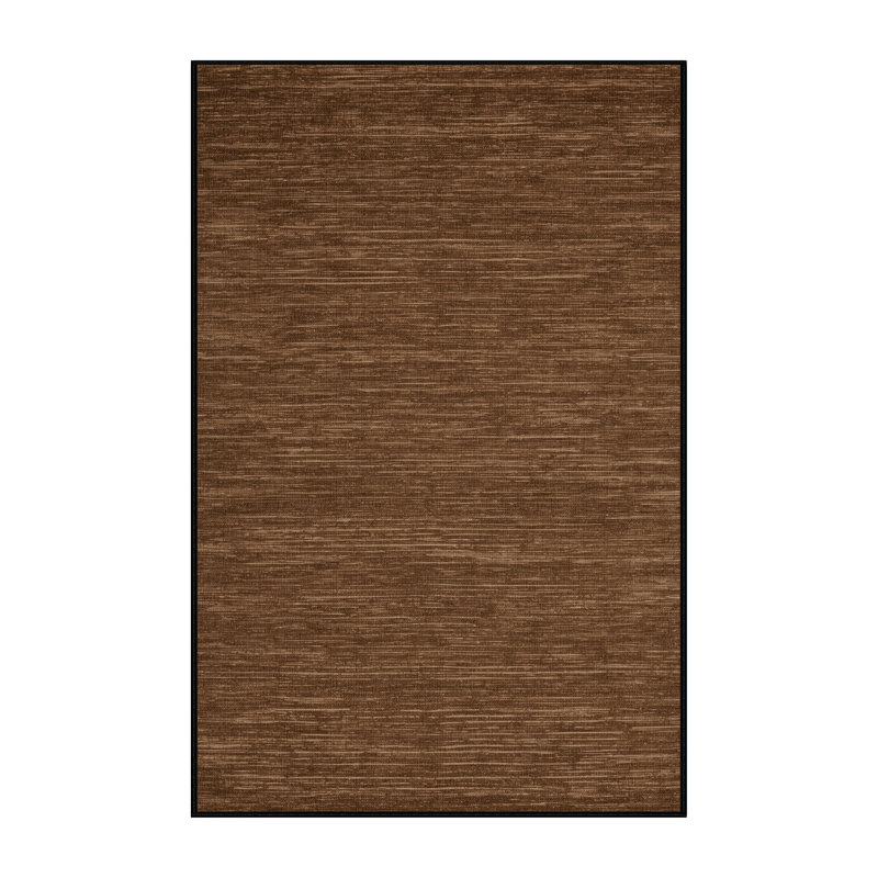 Tapis brun uni lavable à la machine, Rectangulaire 7 pi x 10 pi