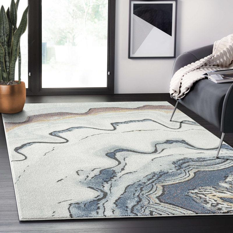 Nedyu Abstract Indoor Rug, Rectangle 4' x 6'