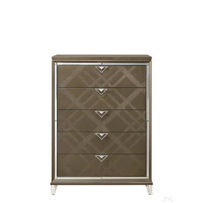 Commode à finition champagne foncé