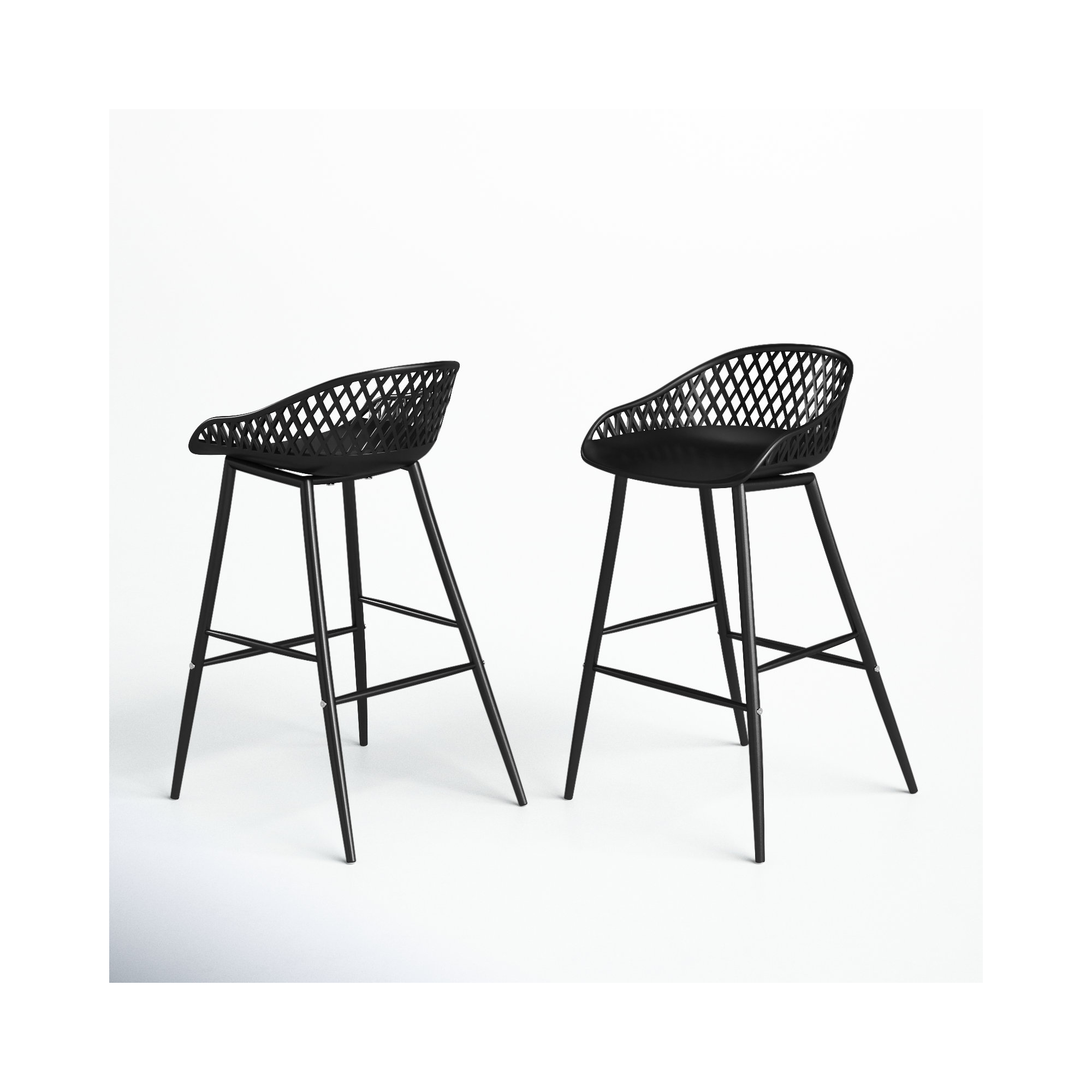 Newark Patio Bar Stool, 25.5", Black