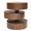 Table d'appoint ronde en bois massif brun de 21 pouces
