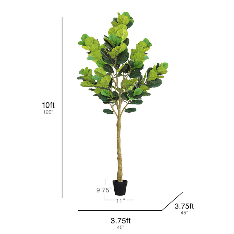 Figuier artificiel 10 pi en pot noir