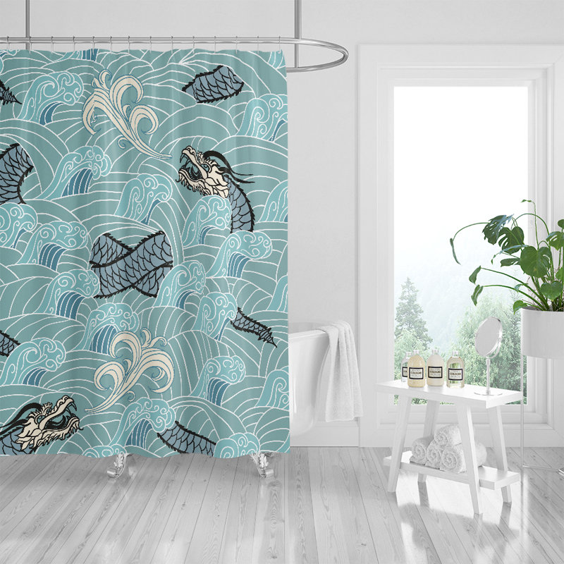 Abstract Shower Curtain, 83" H x 70" W