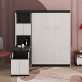 Full Size Murphy Bed With Desk And Storage Shelves And Cabinets