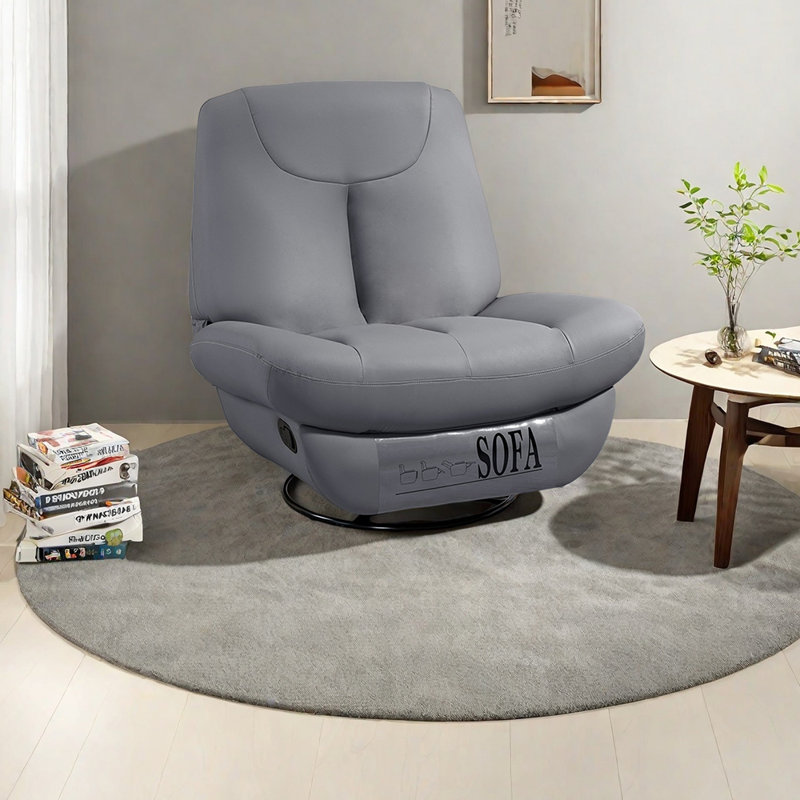 Ergonomic faux leather lounge chair, Gray
